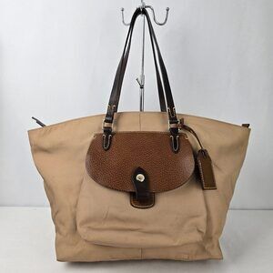 Dooney & Bourke Brown Nylon Leather Trim Tote Purse